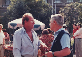 1987 - Balra félig Farkas János, Fierer Kelemen László, Nagysurányi Miklós, háttérben Csákányovszki József és Füleki József